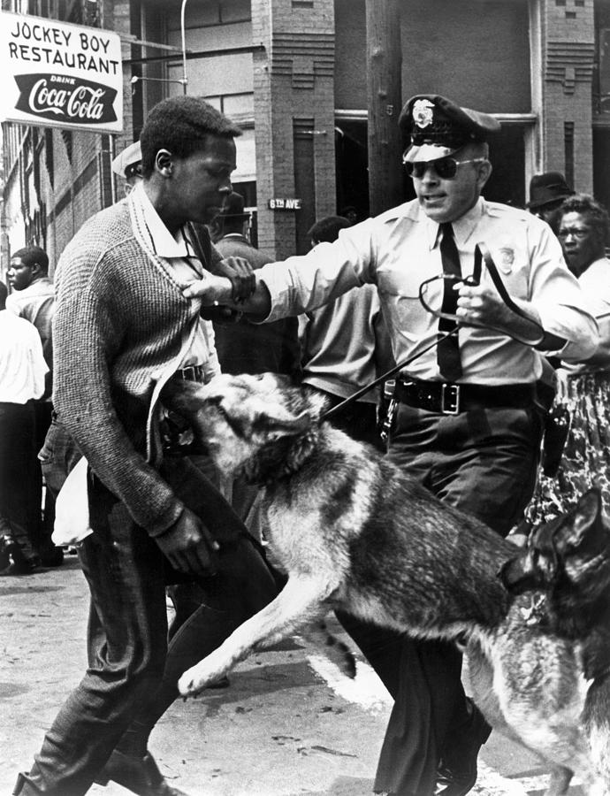 A Black Man Is Attacked By A Policeman Photograph by Everett