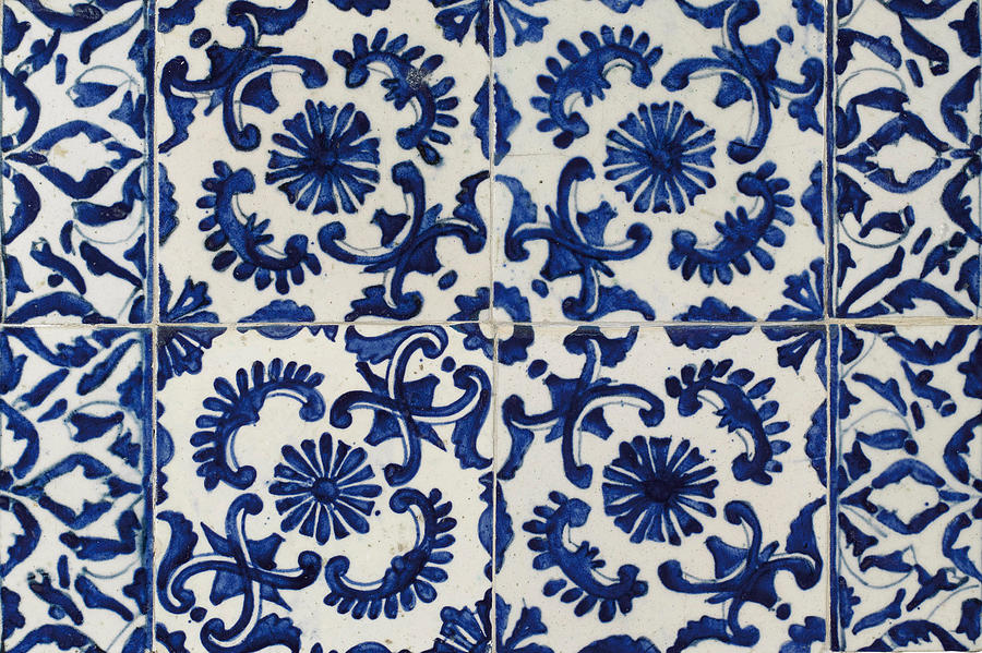 A Blue And White Pottery Panel Painting by Eastern Accents