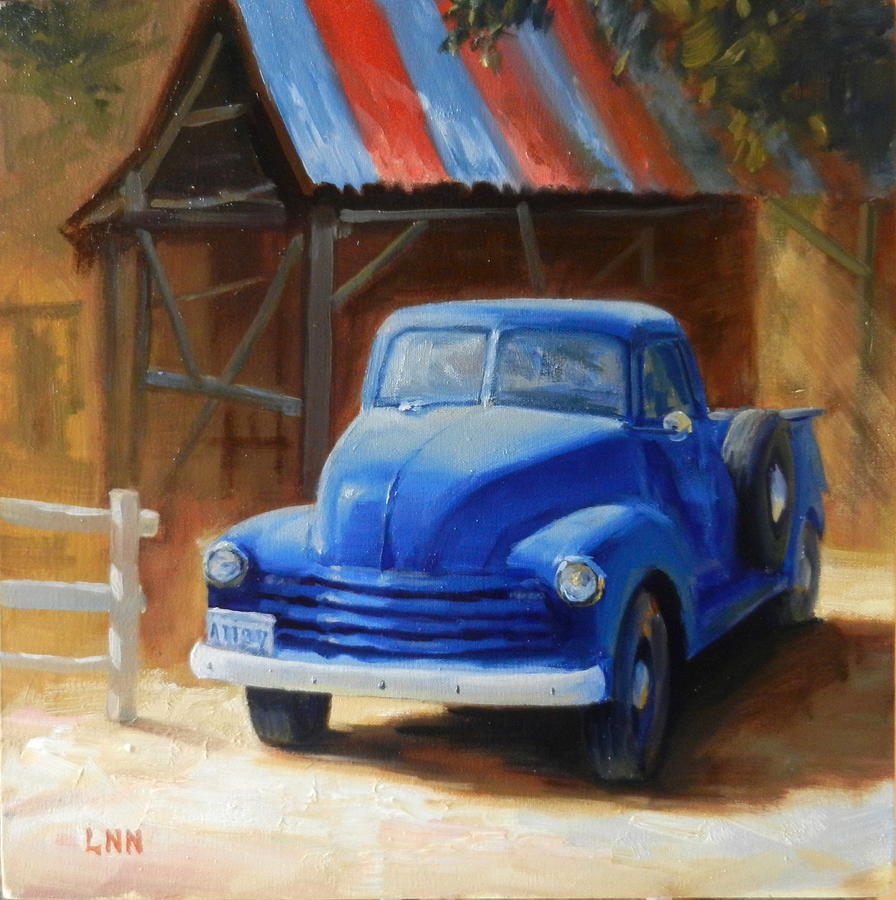 A Blue Chevrolet Painting by Ningning Li