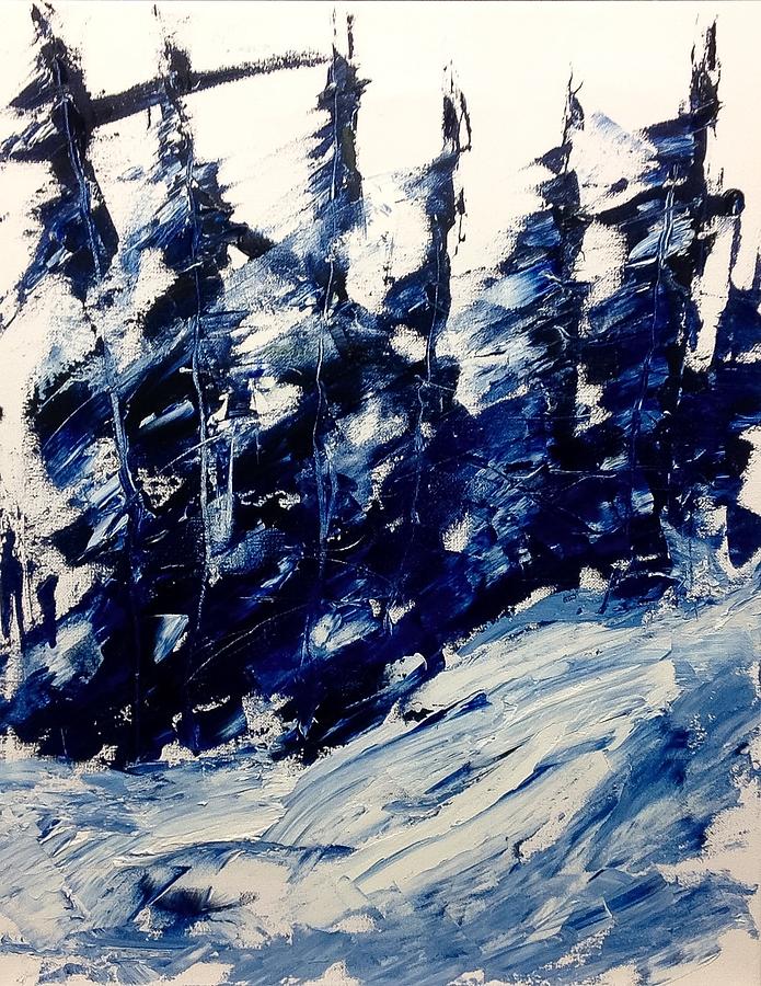 A Blue Pine Scrape Painting by Desmond Raymond