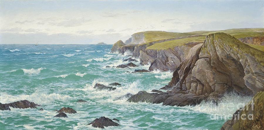 David James Painting - A blustery day off the Cornish coast by Celestial Images