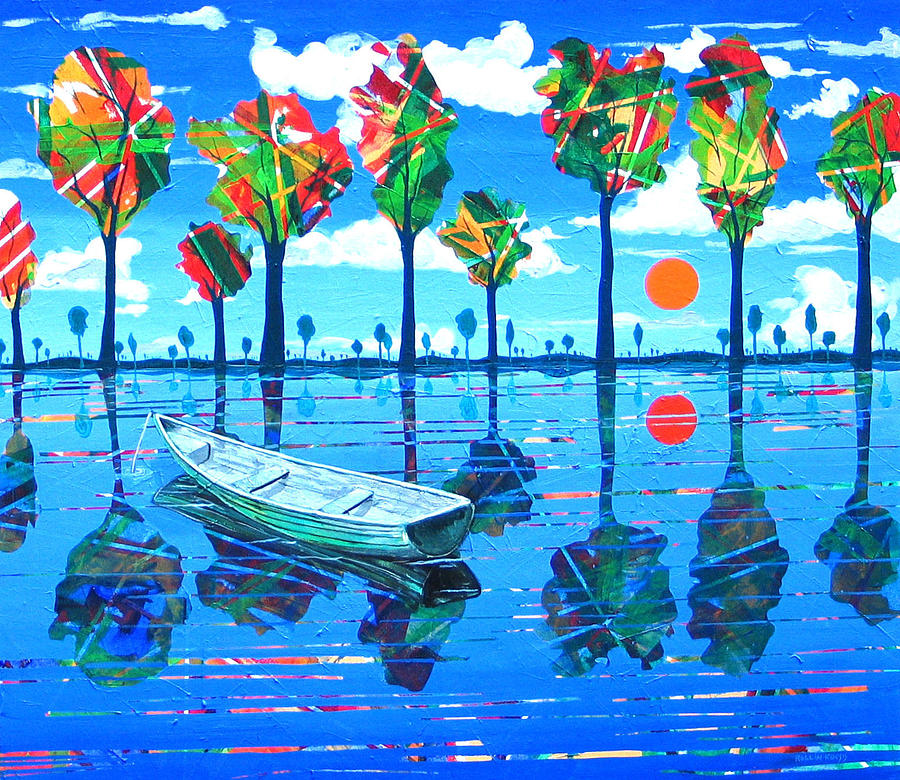 A Boat Beneath A Sunny Sky Painting by Rollin Kocsis