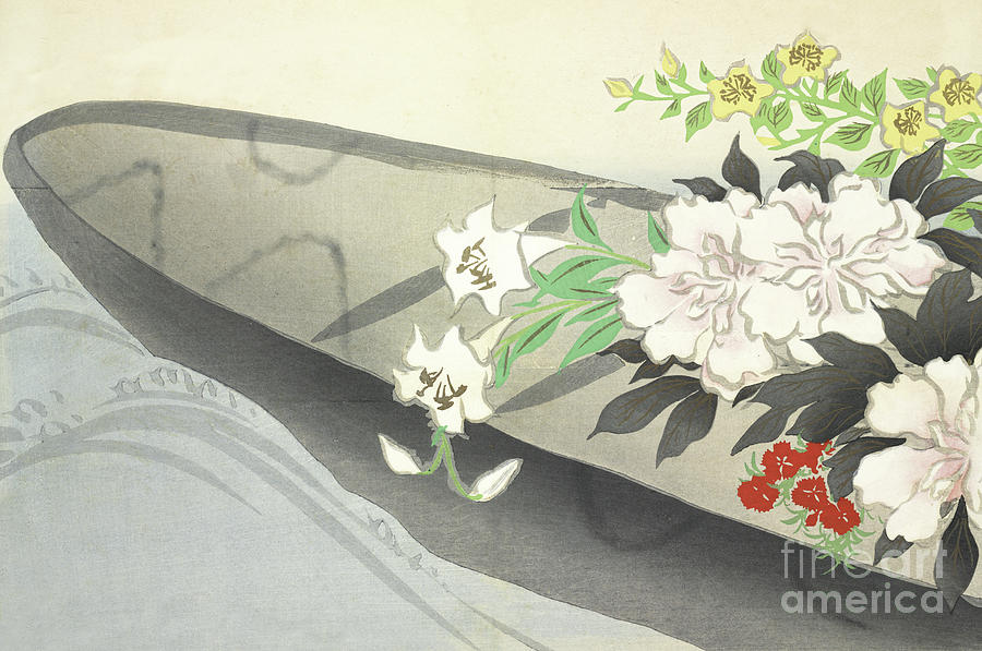 A Boat Filled with Flowers Painting by Kamisaka Sekka
