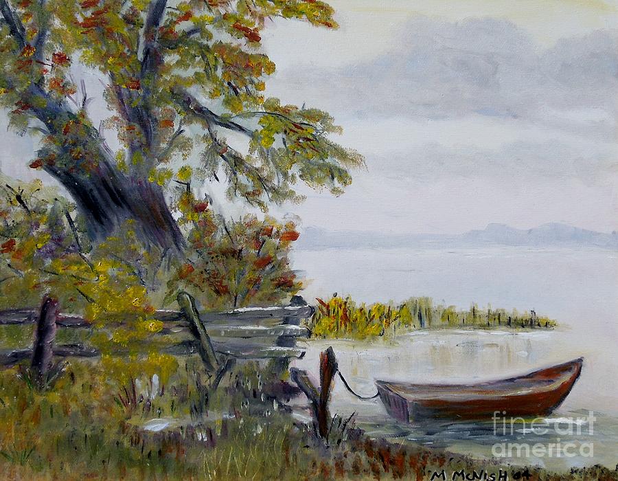 A boat waiting Painting by Marilyn McNish