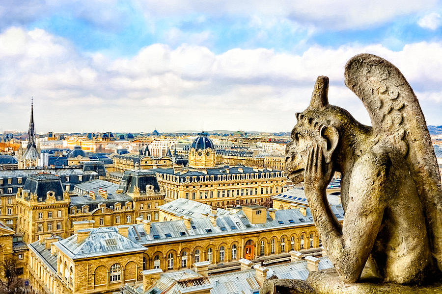 A Bored Gargoyle Sees Paris Photograph by Mark Tisdale