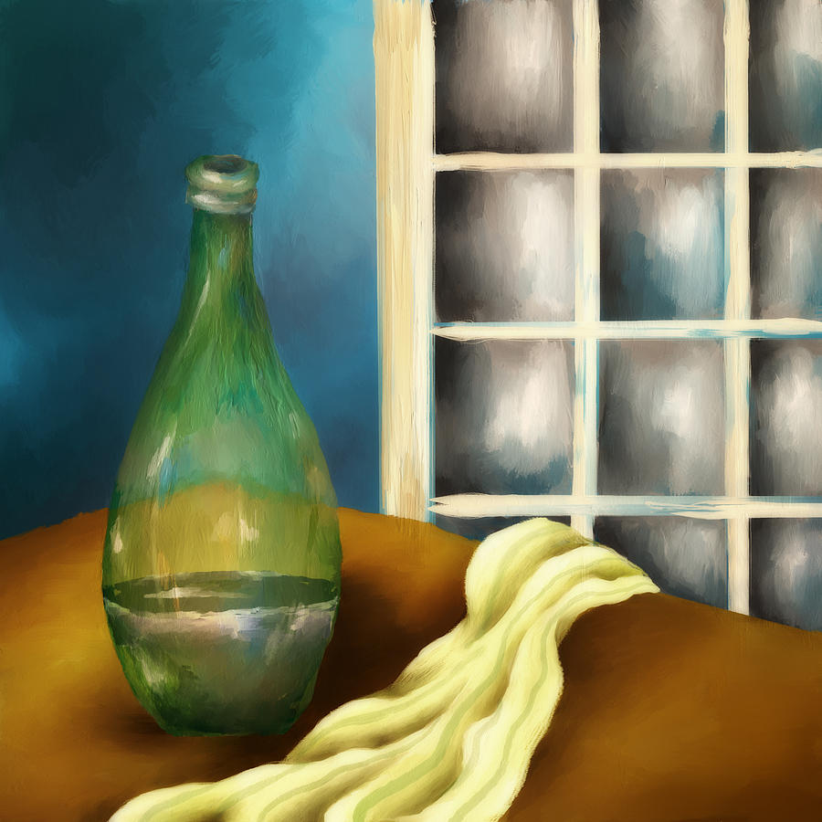 A Bottle and A Towel Painting by Brenda Bryant
