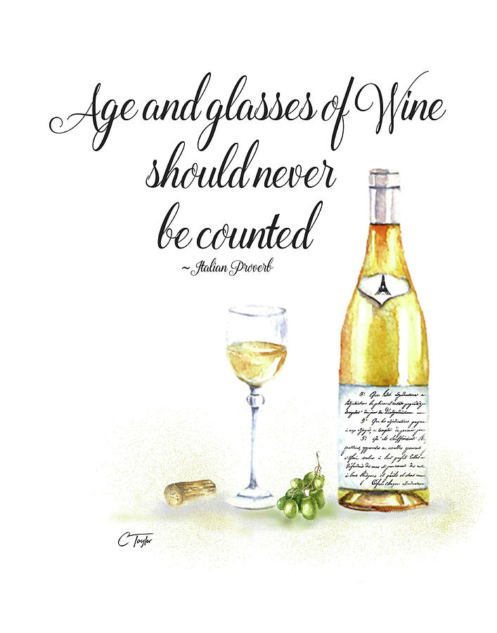 A Bottle Of White Wine Digital Art