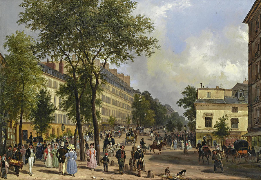 A Boulevard in Paris Painting by Giuseppe Canella