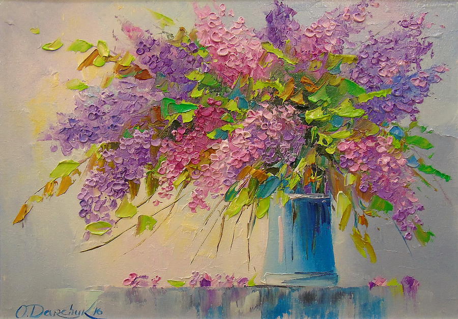 A bouquet of lilacs Painting by Olha Darchuk - Fine Art America