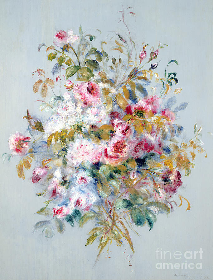Pierre Auguste Renoir Painting - A Bouquet of Roses by Pierre Auguste Renoir