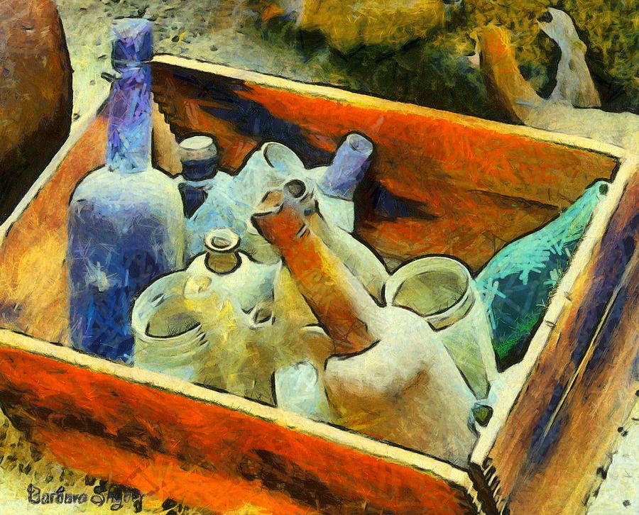 A Box of Antique Bottles Photograph by Barbara Snyder