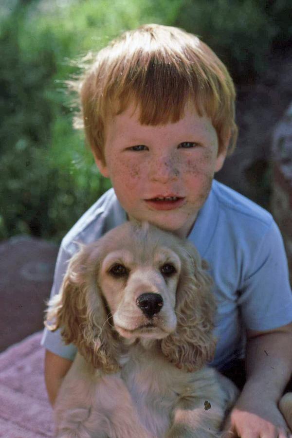 Dog Photograph - A Boy and His Dog With Evidence of Stolen Brownie by Randy Sprout