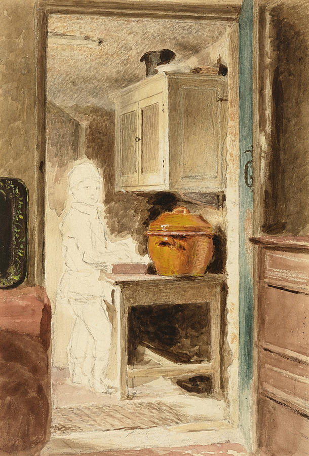 A Boy in the Pantry Drawing by William Henry Hunt