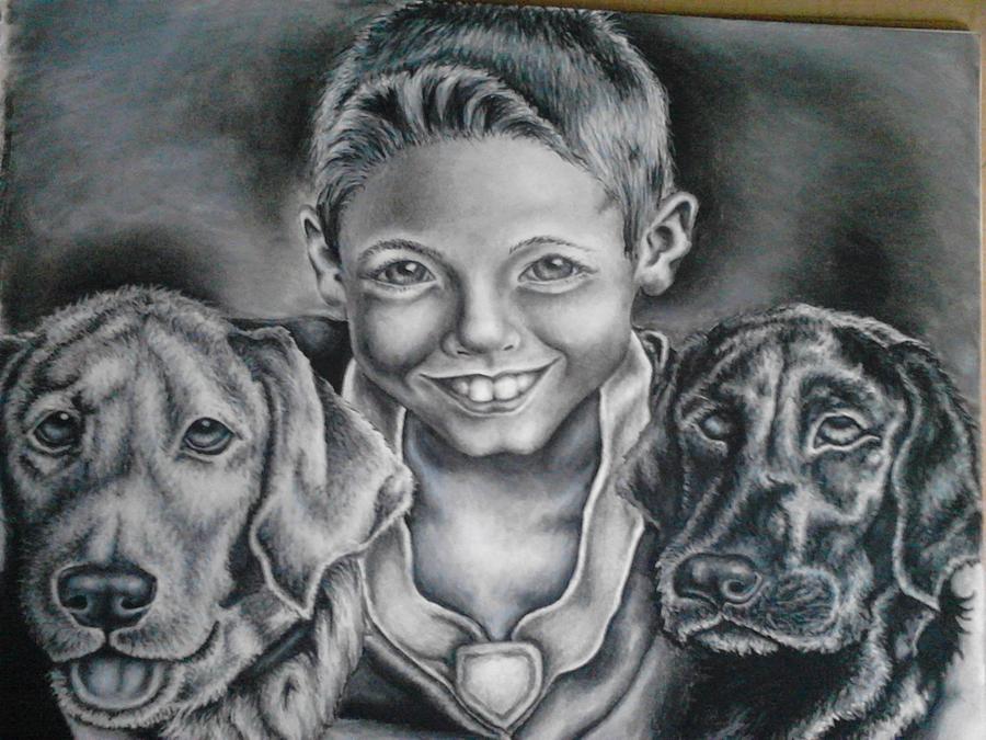 A Boy S Best Friends Drawing By Ashley Warbritton