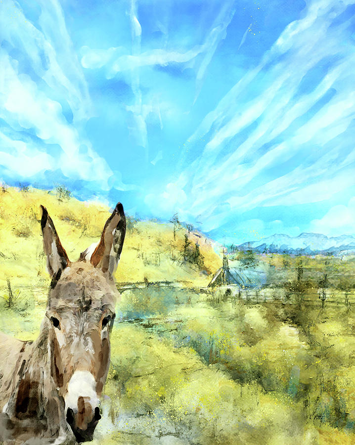 Donkey Painting - A Brayer for New Mexico by Kimberly Potts