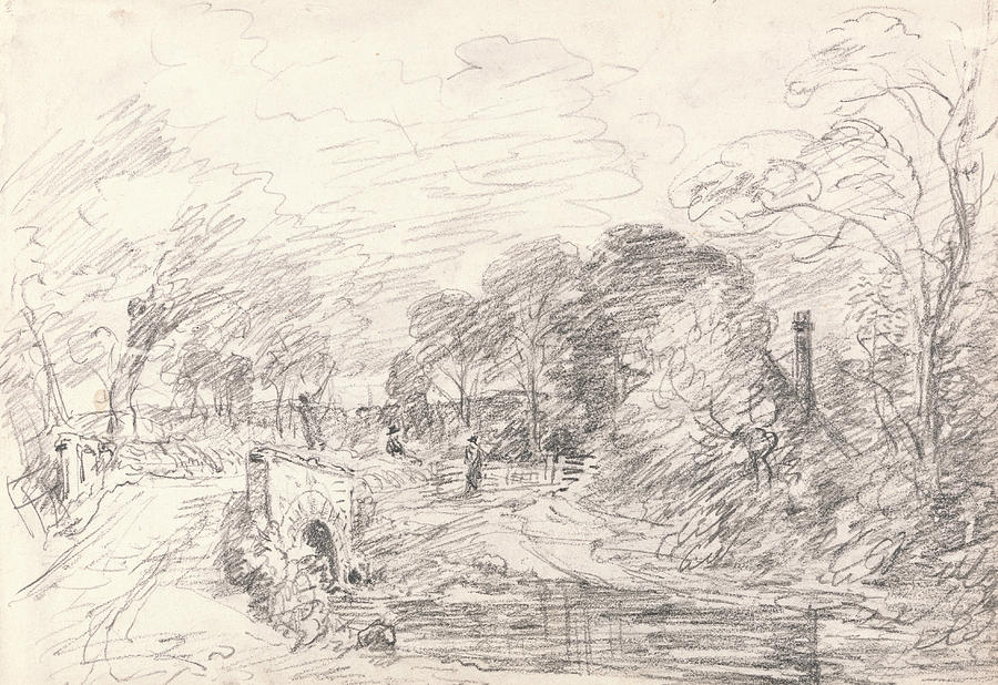 A Bridge near Salisbury Court Perhaps Milford Bridge Drawing by John Constable