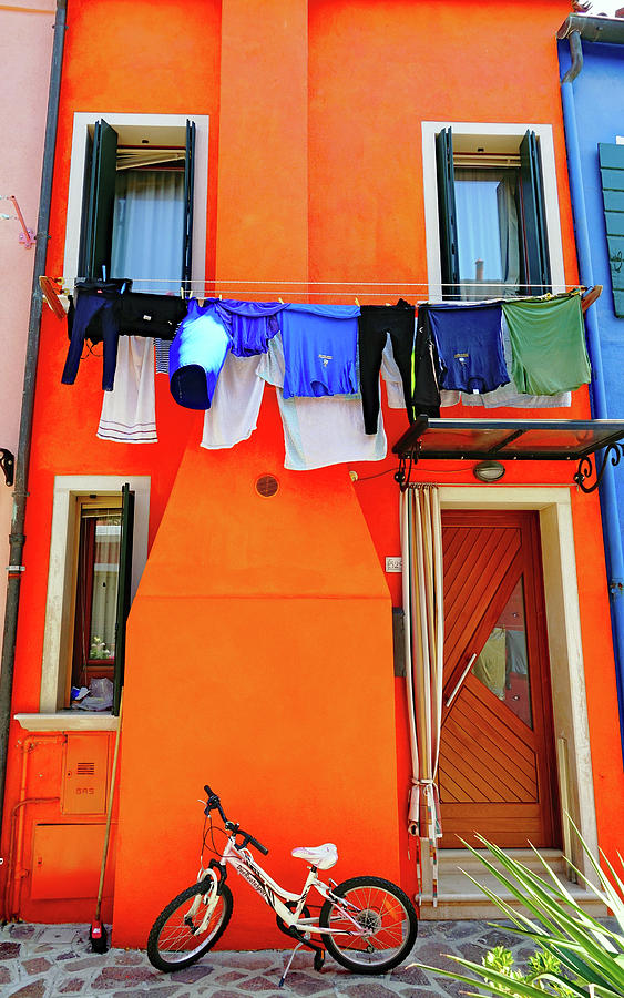 A Brightly Colored House On The Island Of Burano, Italy  Photograph by Rick Rosenshein