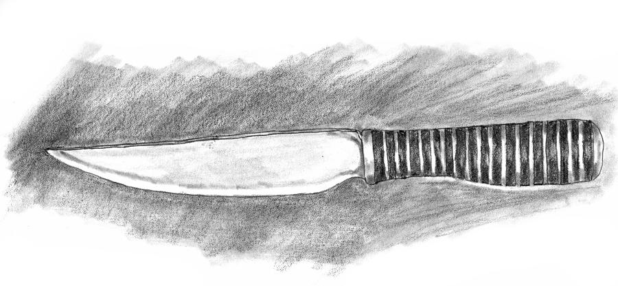 Knife Still Life Drawing - A Broken Knife by Kevin Callahan
