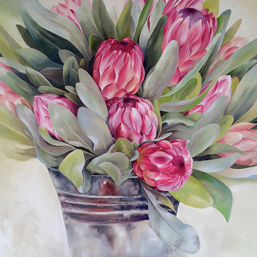 Flower Painting - A Bucket Full by Ellie Eburne