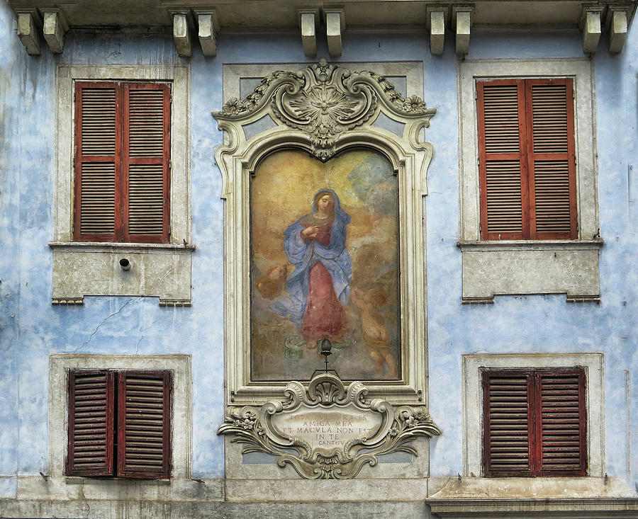 A Building Facade in Rome Photograph by Dave Mills