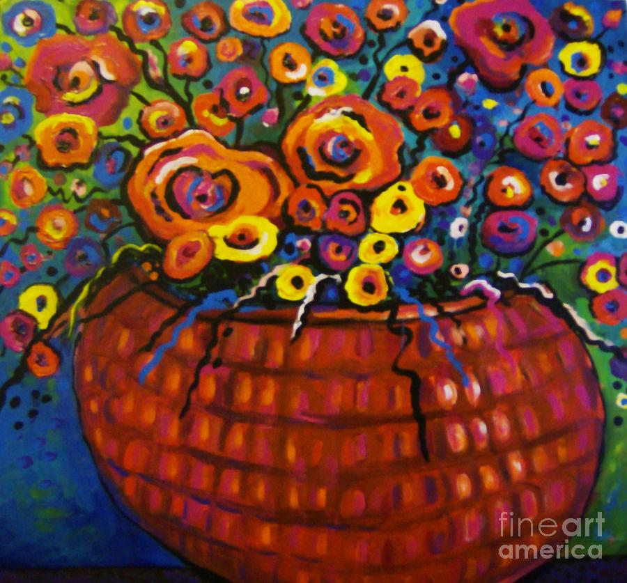 Floral Painting - A Bunch of Poppies by Sidra Myers Floral Painting - A Bunch of Poppies by Sidra Myers