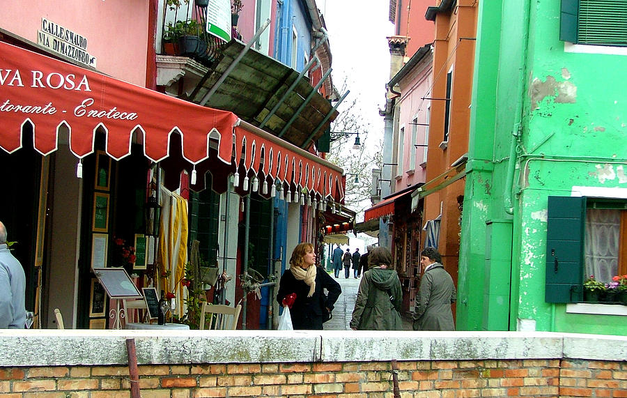 A Burano Street Photograph by Mindy Newman