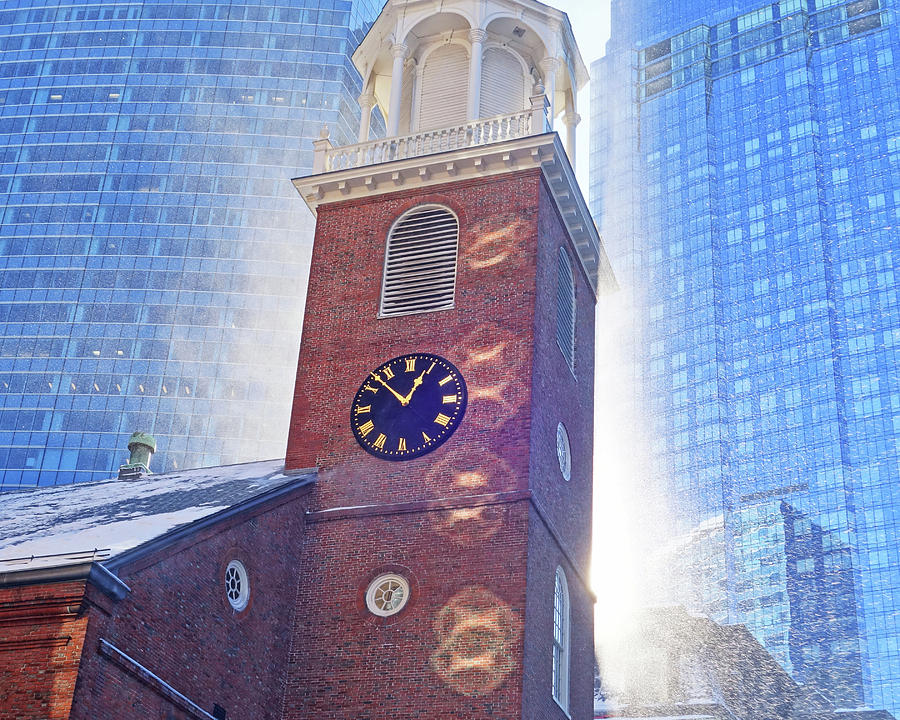 A burst of sun and snow from the Old South Meeting House Boston MA Photograph by Toby McGuire