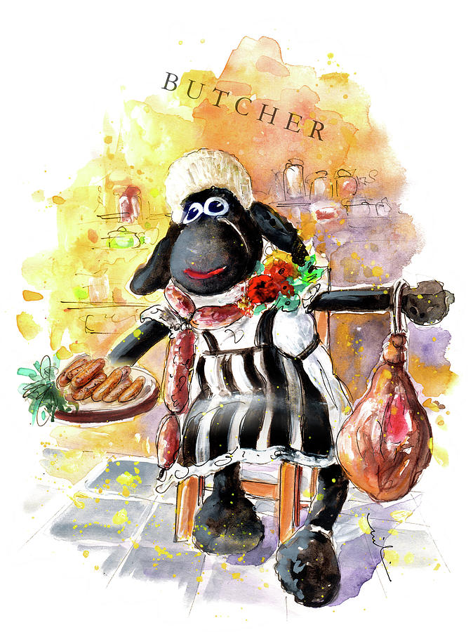 A Butcher In Hawes Painting by Miki De Goodaboom