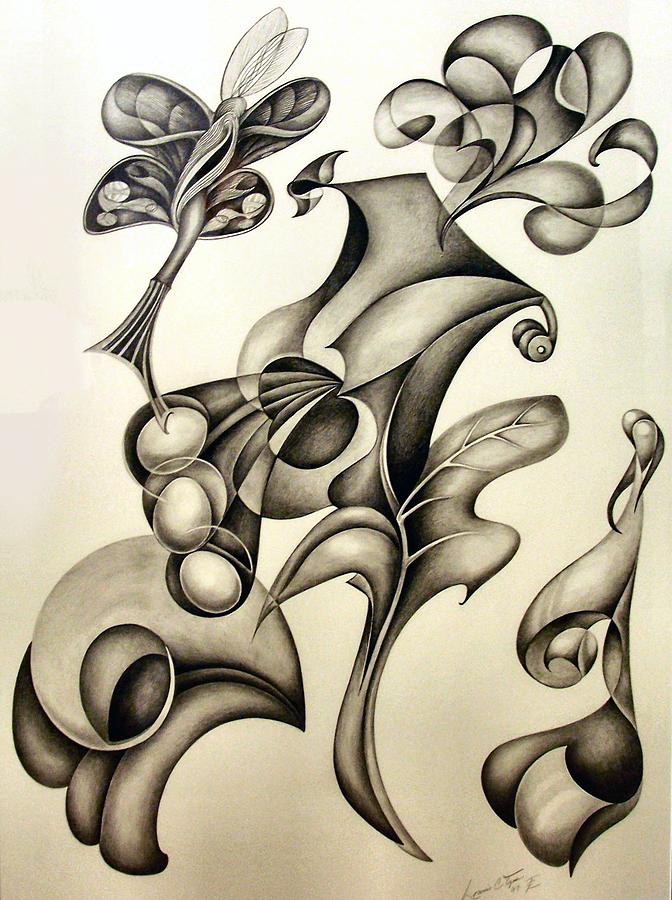 Abstract Drawing - A Butterfly Sighs by Lonnie Tapia