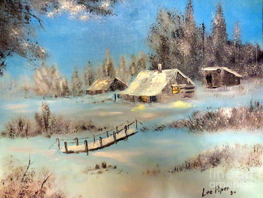 A Cabin In The Woods Painting by Lee Piper