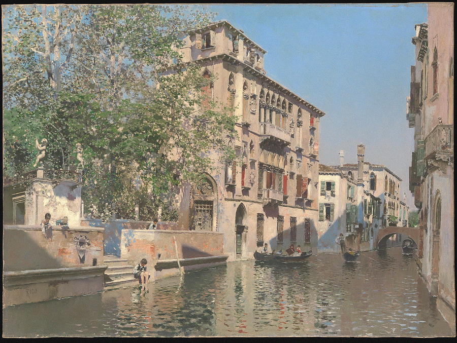 Architecture Painting - A Canal In Venice by Martin Rico Y Ortega