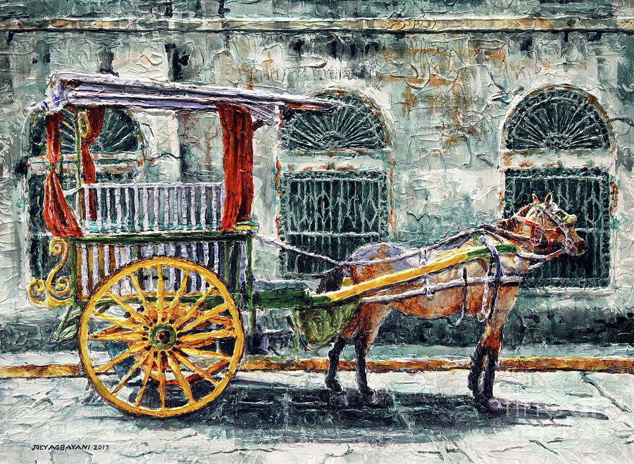 A Carriage in Intramuros, Manila Painting by Joey Agbayani