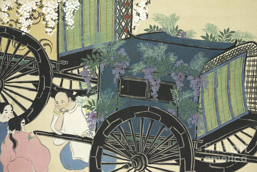 A Cart with Flowers Painting by Kamisaka Sekka
