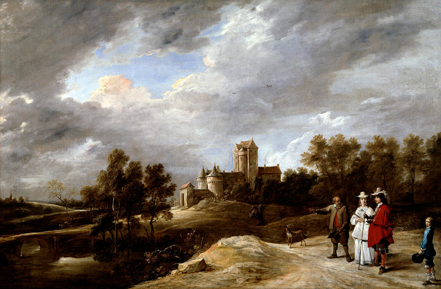 Tree Painting - A Castle and its Proprietors by David Teniers the Younger