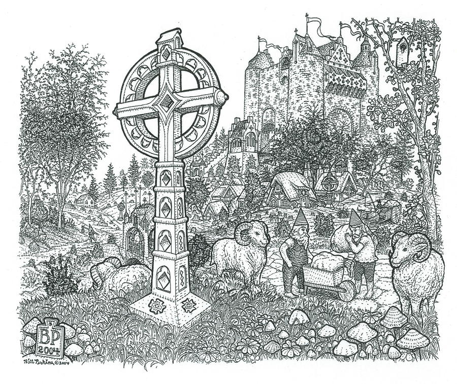 A Castle Cross variation Drawing by Bill Perkins