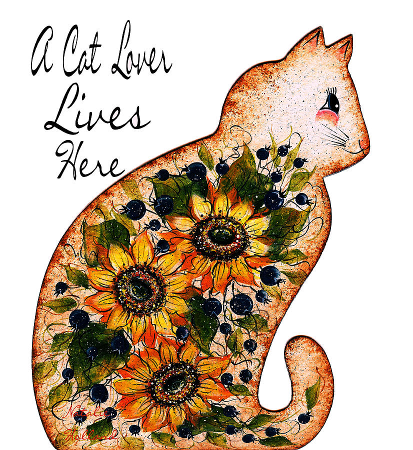 A Cat Lover Lives Here Mixed Media by Natalie Holland