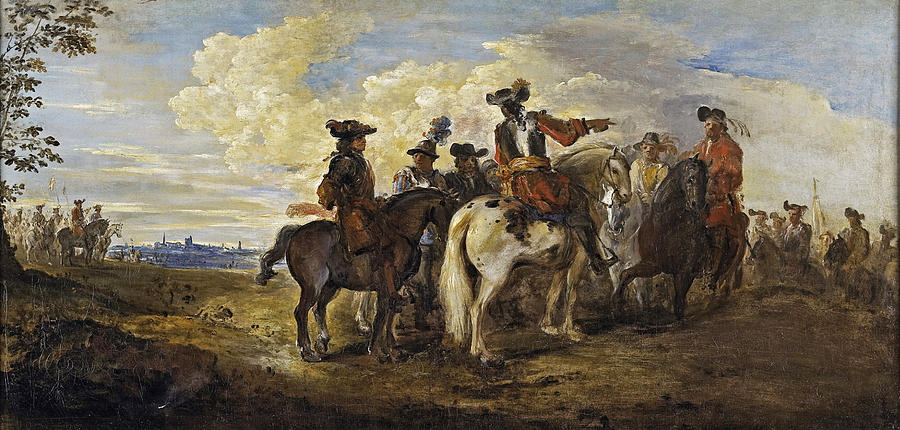 A Cavalry Skirmish Painting by Joseph Parrocel