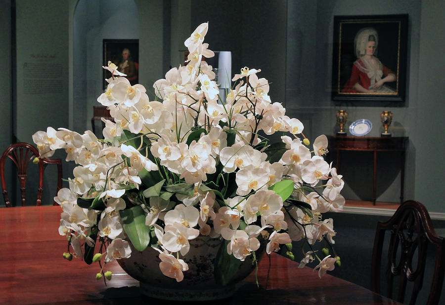 A Centerpiece Of White Orchids Photograph by Cora Wandel