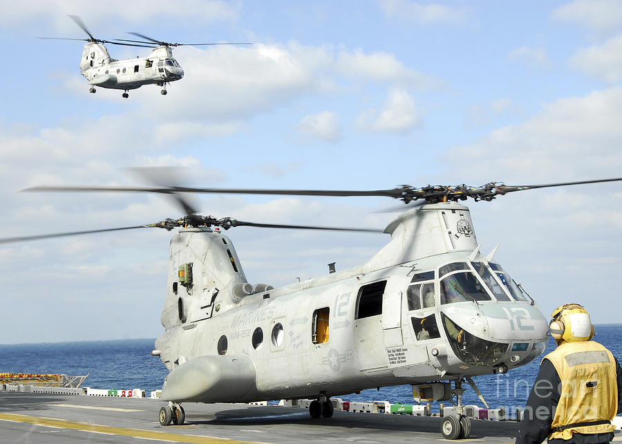 A Ch-46e Sea Knight Helicopter Takes Photograph by Stocktrek Images