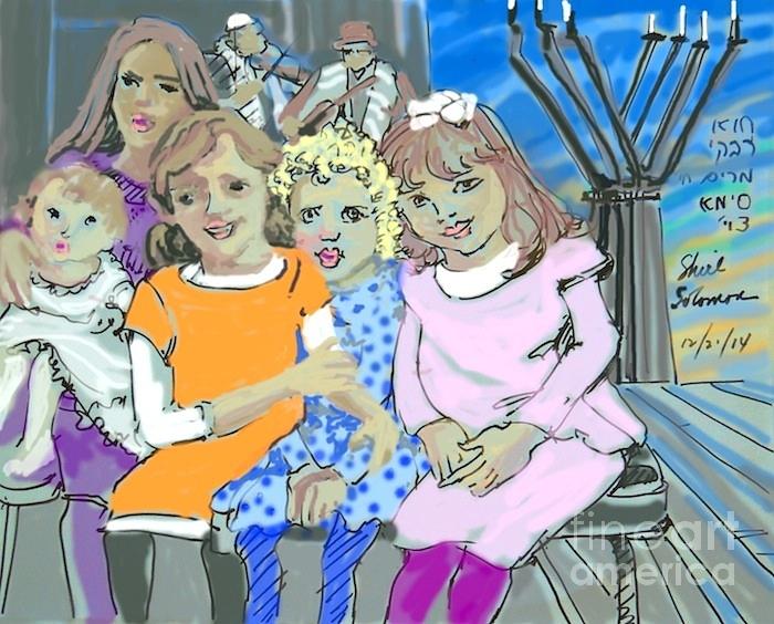 Sunset Drawing - A Chabad Chanukah by Shirl Solomon