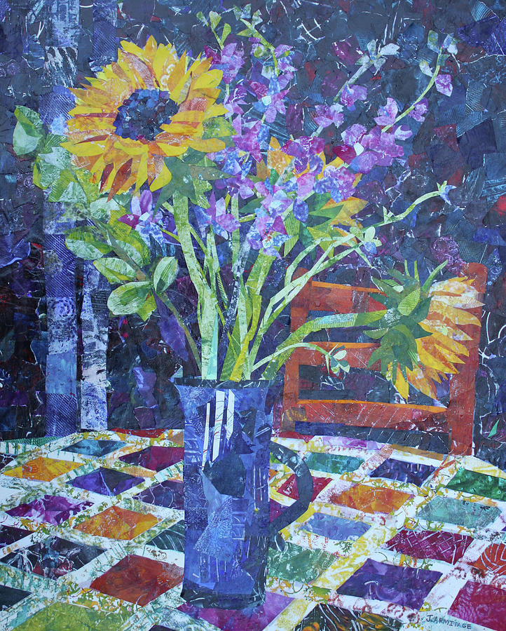 A Chair to View Sunflowers Painting by Jenny Armitage