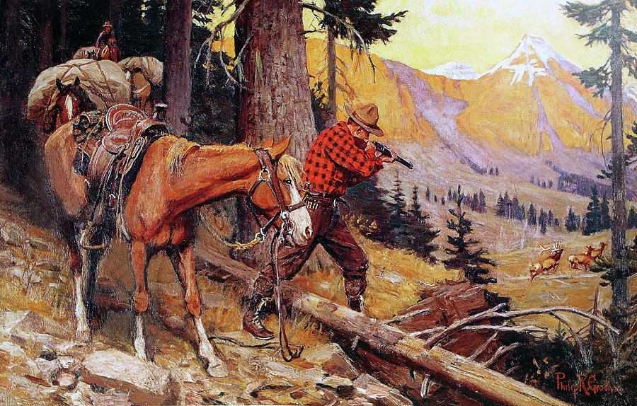 A Chance On The Trail Painting by Philip R Goodwin
