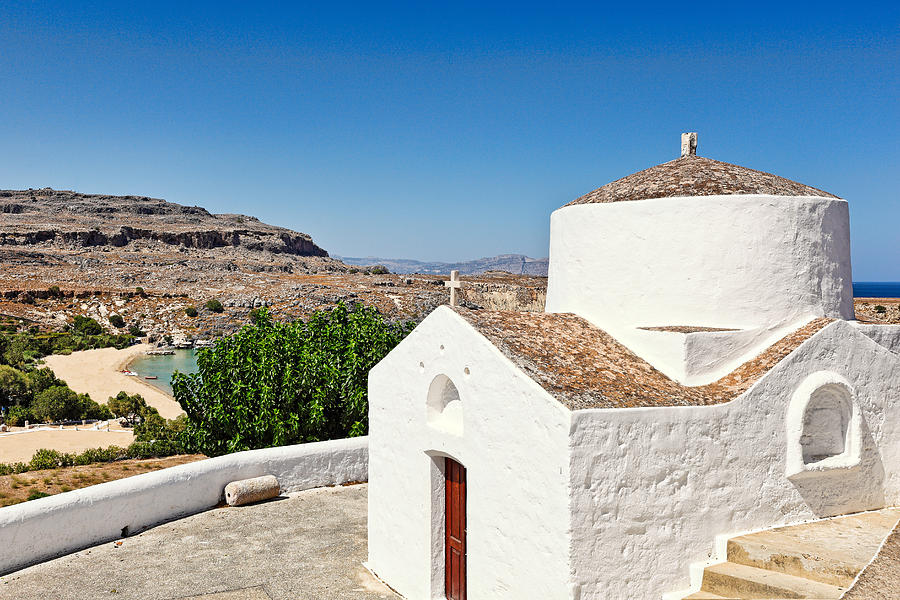 A chapel in the village of Lindos in Rhodes - Greece. Photograph by Constantinos Iliopoulos