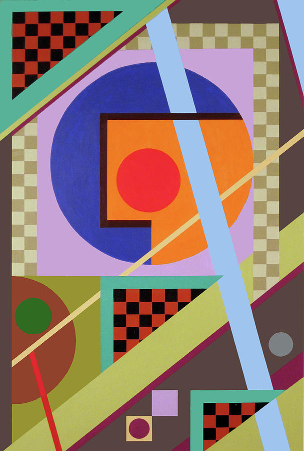 Geometry Painting - A Checkered Past by Richard Newman