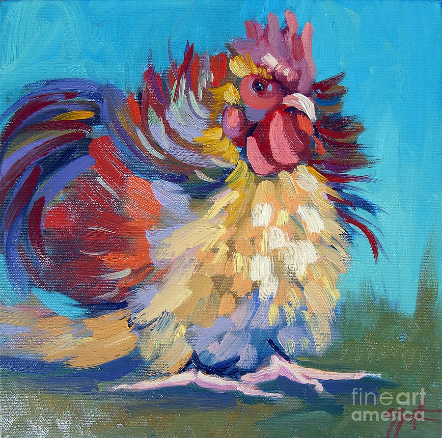 A Chicken Day Painting by Sandra Smith-Dugan