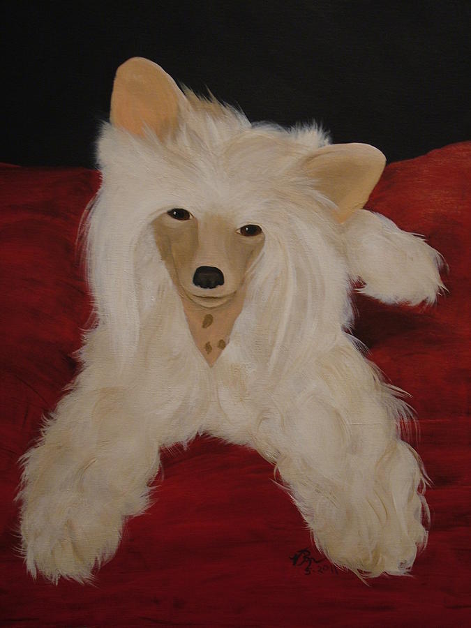 Dog Painting - A Chinese Crested Dog by Vickie Roche