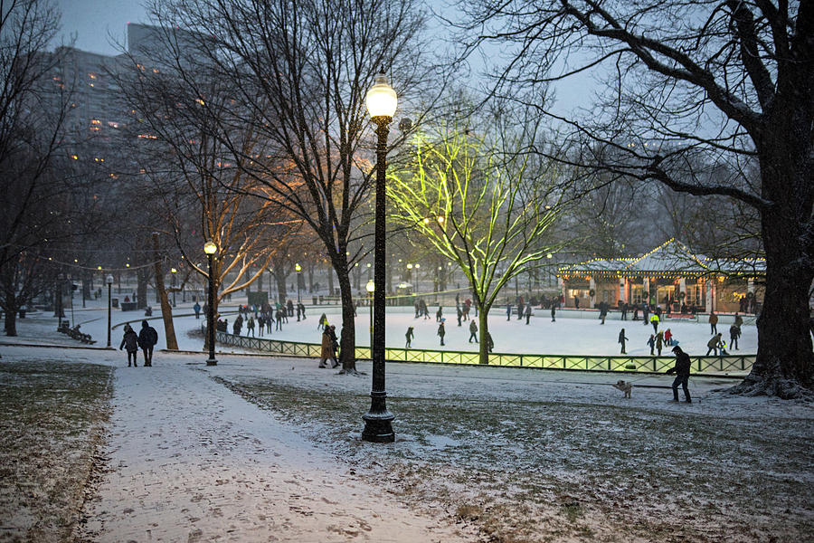 A Christmas Walk through the Boston Common Boston MA Photograph by Toby McGuire