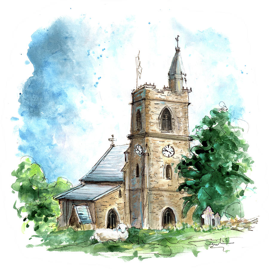 A Church In Hawes Painting by Miki De Goodaboom