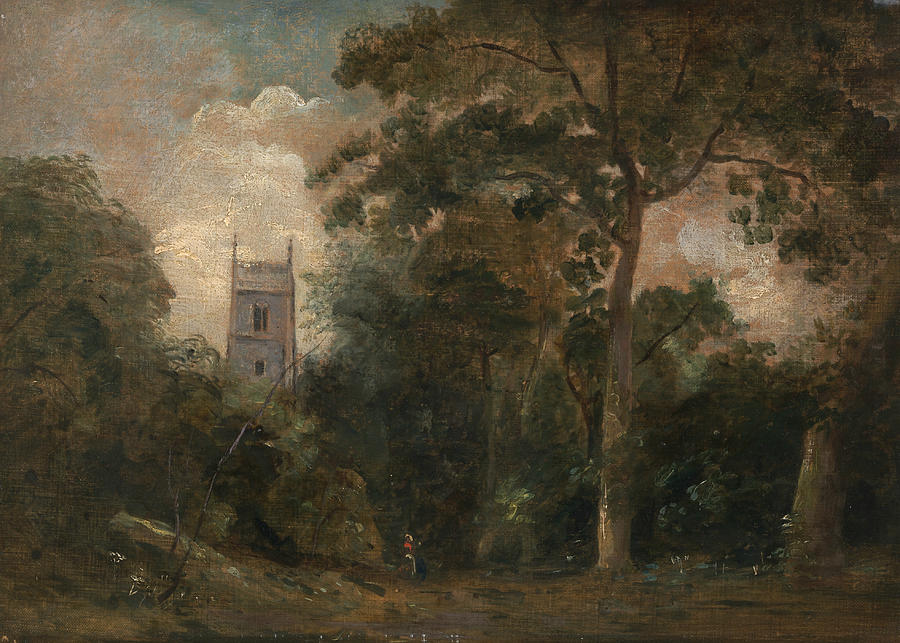 Tree Painting - A Church in the Trees by John Constable