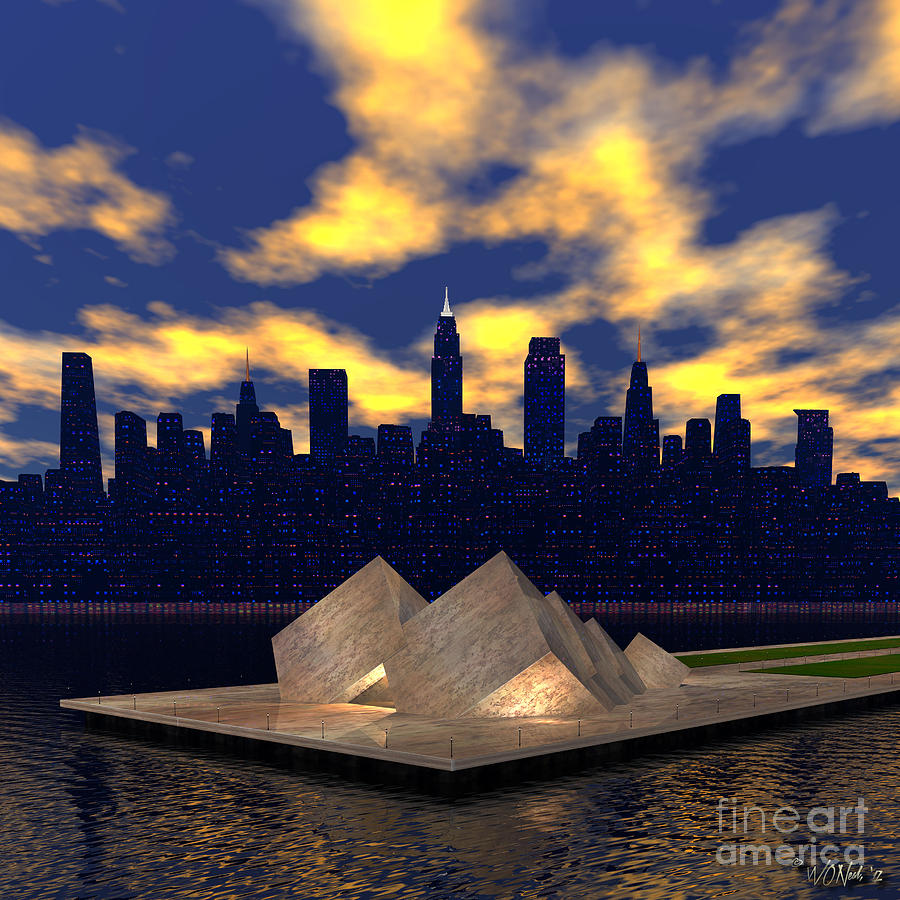 Architecture Digital Art - A Citys Cultural Jewel 2 by Walter Neal